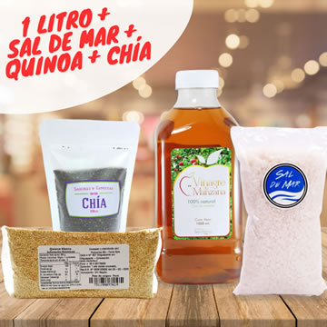 quinoa, Vinagre de manzana, sal de mar y chia